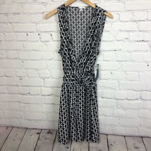 London Times Romper Shorts Black and White Geometric Print Size Large NWT